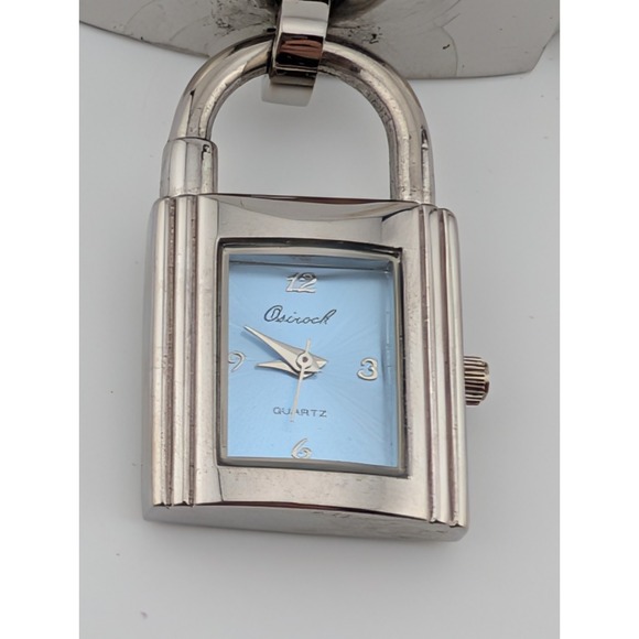 Osirock Padlock Watch Women 21mm Case Blue/Silver Bangle Band- New Battery - Picture 2 of 6